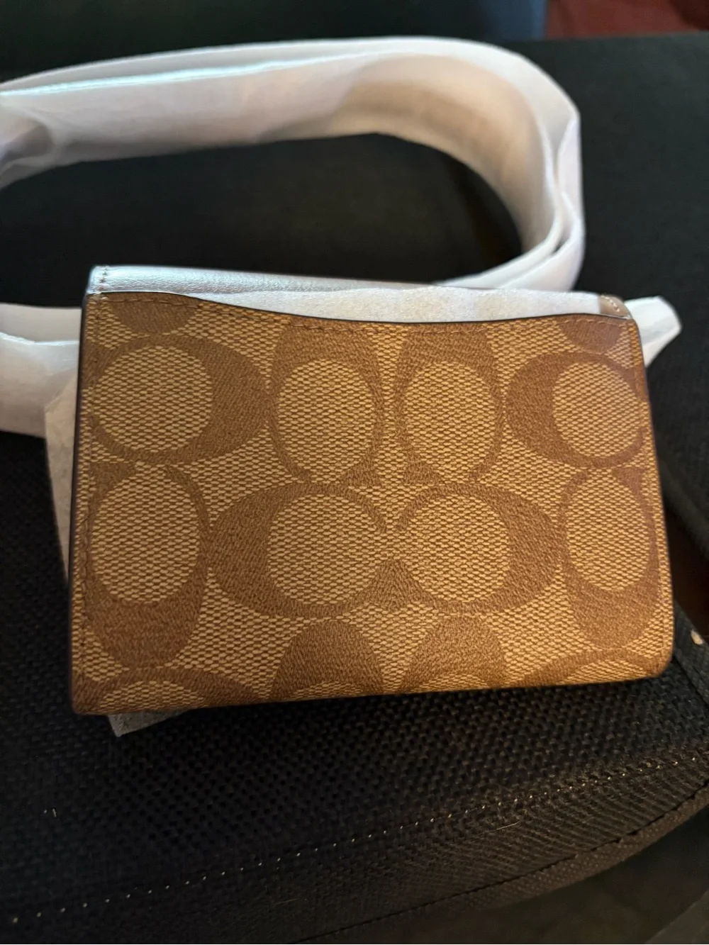 Coach Brown Leather Envelope Wallet / Bag  with Gold Logo NWT